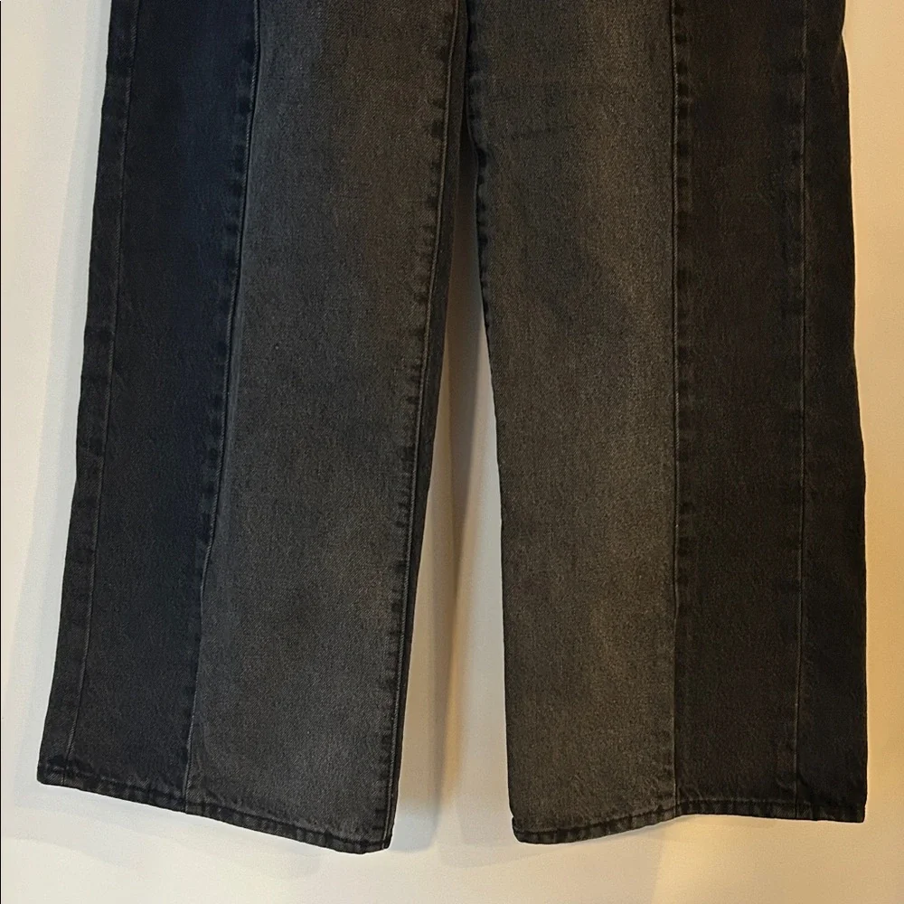 Old Navy Kids Two-Tone Black & Gray High-Rise Baggy Wide Leg Jeans - Girls 16